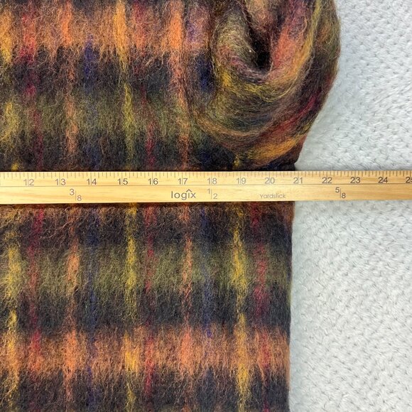 Vintage 90s DONCASTER Womens Plaid Topper Coat Mohair Blend Open A-Line Sz 6 - Picture 10 of 16
